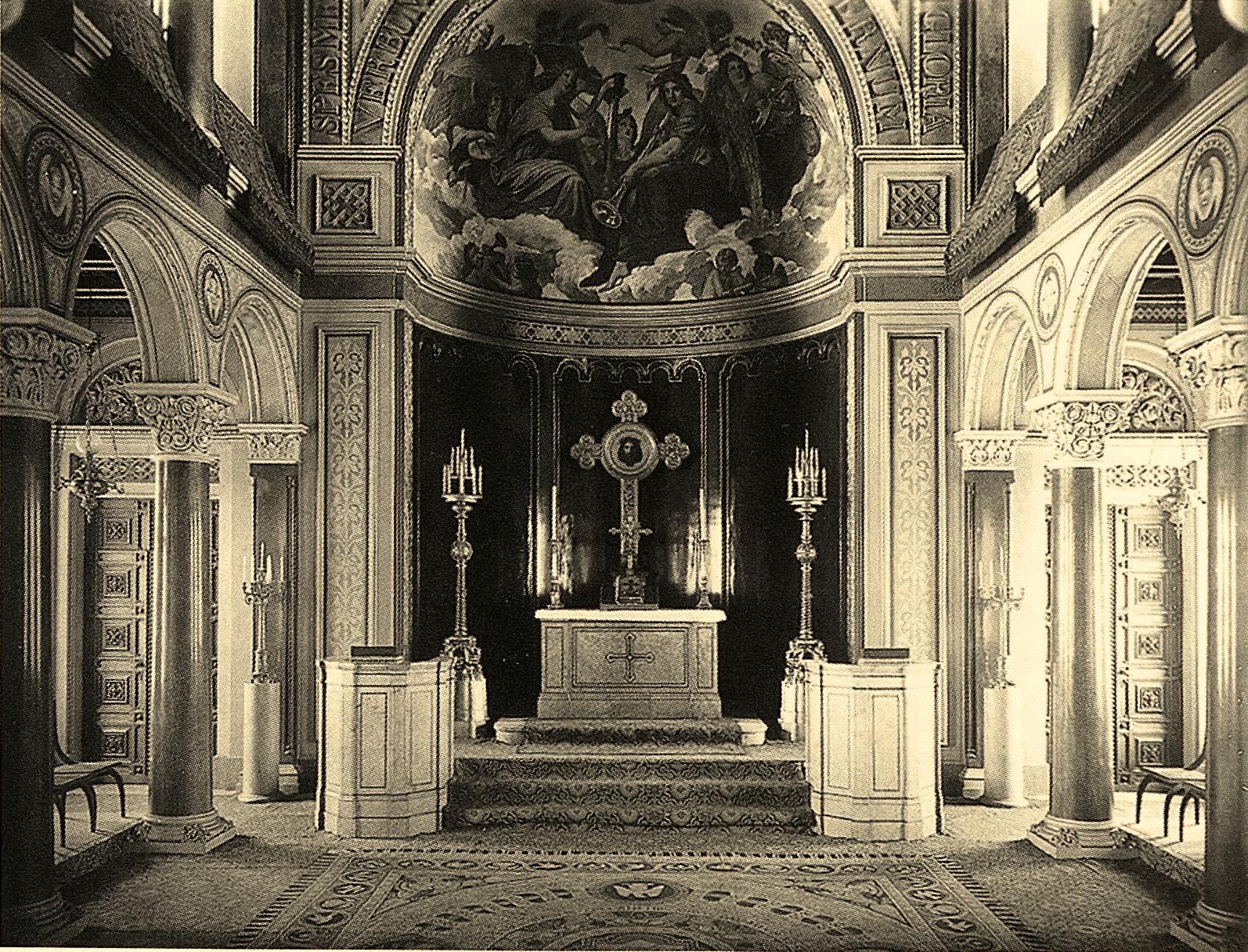 Schlosskapelle Weimar, erbaut 1845-47 von Heinrich Hess.#Christian Hecht: Dichtergedächtnis und fürstliche Repräsentation. Der Westflügel des Weimarer Residenzschlosses - Architektur und Ausstattung. Ostfildern-Ruit, 2000.